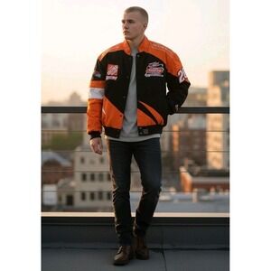 Chase Authentics Tony Stewart Trucker Jacket Men L Home Depot 2002 Champion Vtg